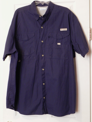 Columbia PFG Men's Size XL Blue SS Vented Shirt FM7130