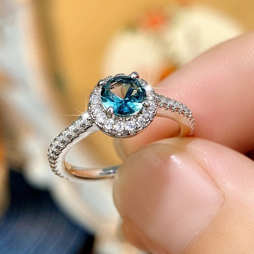 Elegant Engagement 925 Silver Plated Rings Cubic Zircon Women Jewelry Sz 6-10 - Bild 6 von 34