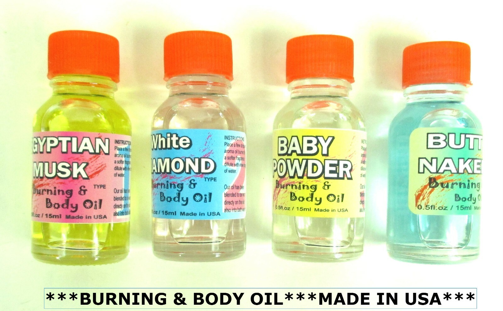 Lot Of 2 Bottles 0.5 FL.OZ Burning & Body Oil Fragrance 60 Type eBay