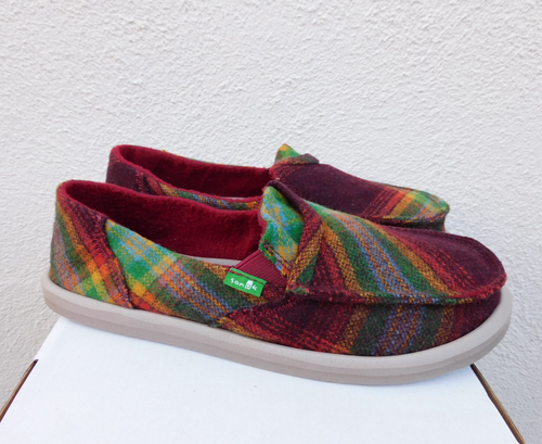 SANUK VINTAGE RAINBOW PICK POCKET PLAID SIDEWALK SURFER SHOES, US 7/ EUR 38 ~NWT - Picture 4 of 5