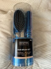 5-Piece Professional Quality Hair Brush Set Blue