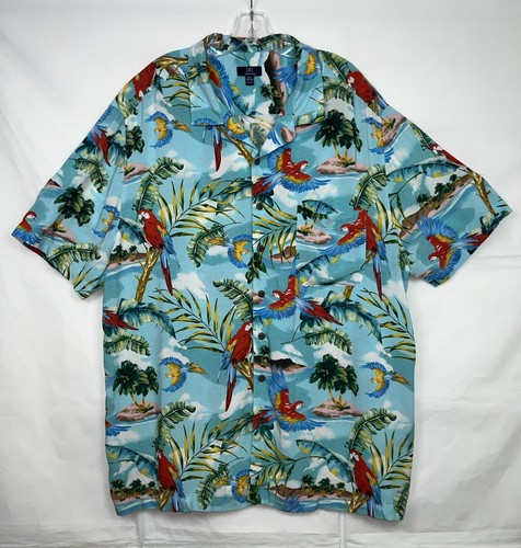 Parrot Shirt Short Sleeve Mens 2XL Button Down Short sleeve