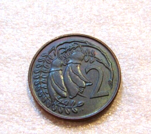 1969 New Zealand 2 Cents unc Coin