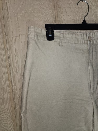 G H BASS Pants Mens 34 Beige Khaki LINEN Blend Work Interview Classy Dressy - Picture 2 of 12