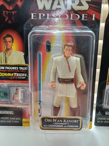 STAR WARS Episode 1 Retro Action Figure x2 Obi Wan Kenobi + Darth Maul Comm tech - Picture 2 of 4
