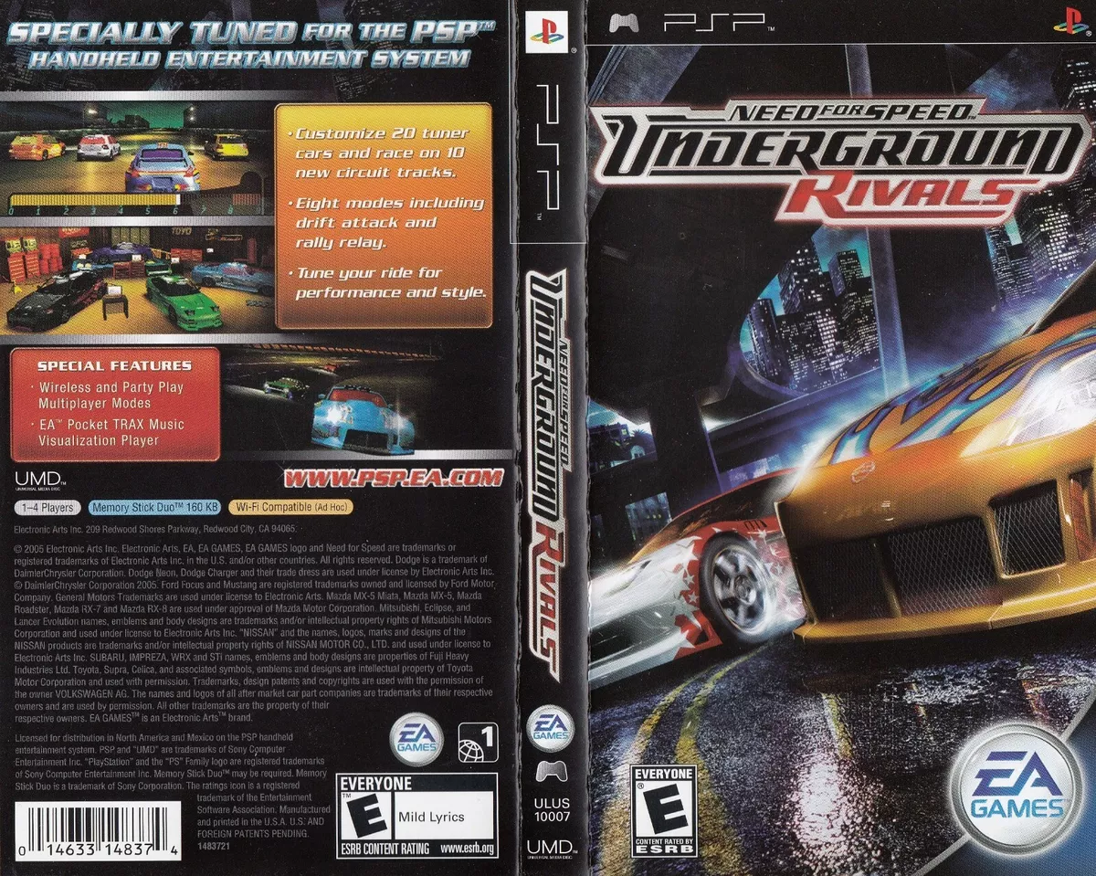 Need for Speed: Underground - Rivals (Sony PlayStation Portable) USED, CIB  14633148374