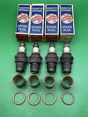 Original Brass Hat Champion 3X Model A B Ford Vintage Antique Spark Plugs W-Boxs | eBay