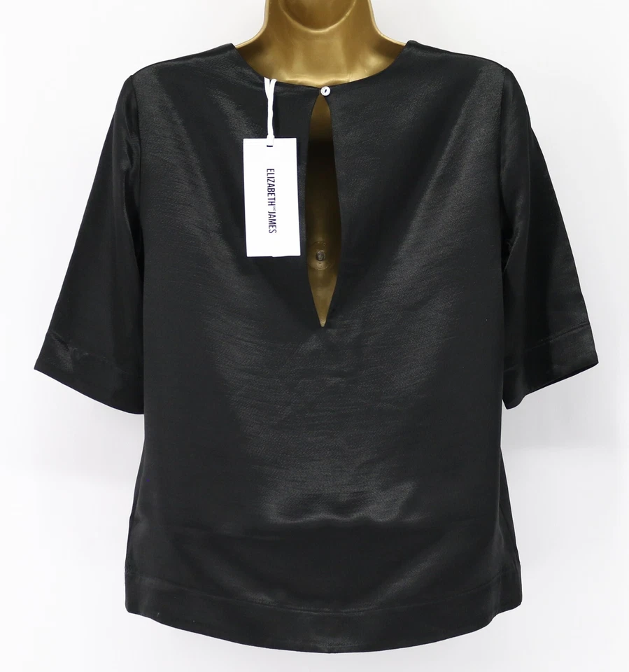 ELIZABETH AND JAMES SATINADO PIPER TOP MUJER UK XS NEGRO PRECIO DE VENTA SUGERIDO POR EL FABRICANTE 250 EG Foto 2 de 3