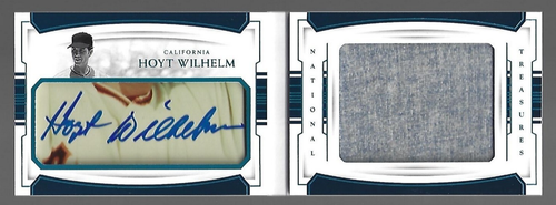 Hoyt Wilhelm 2018 Panini National Treasures Cut Signature Materials Auto 5/10