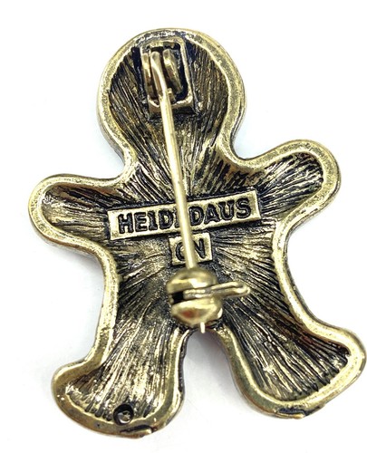 HEIDI DAUS Gingerly Gorgeous Gingerbread BOY Pin/Brooch Pink Blue Purple - Picture 4 of 10