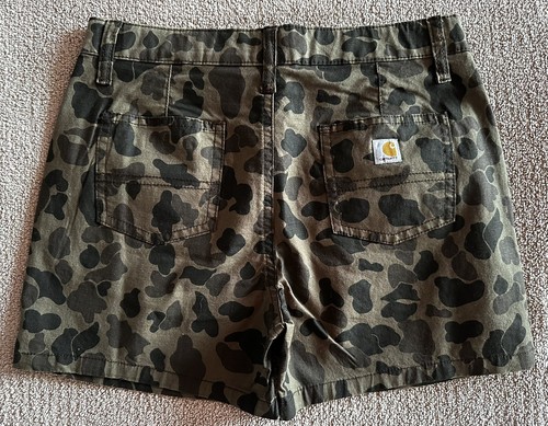 NWT - Carhartt Girls Duck Camo Shorts - Size 14 - Stretch Fit - 308 - Picture 7 of 9