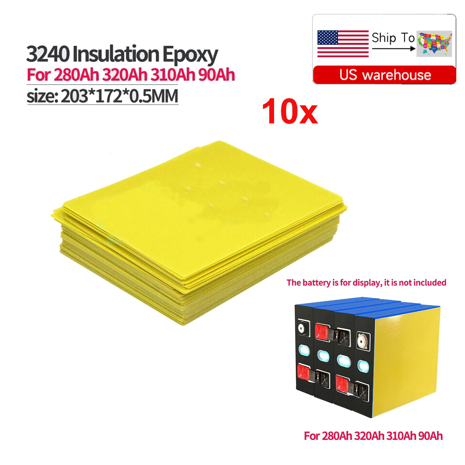 Insulation Epoxy Plate for 3.2V 280Ah 320Ah 310Ah 90Ah 12.8V Lifepo4 Battery Use