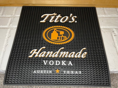 TITO’S Handmade Vodka Rubber Bar/Counter Drink Spill Mat 16”x16” Austin Texas