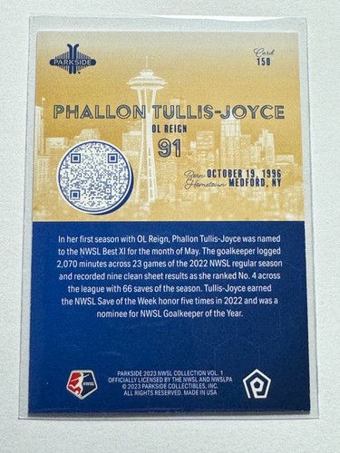 2023 Parkside NWSL Vol 1 Foil Parallel Cards - Pick your player **UPDATED** - Picture 245 of 287