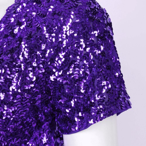 Cárdigan bolero encogido de hombros con lentejuelas frente abierto brillante chaqueta de bombardero corta para mujer - Imagen 75 de 82