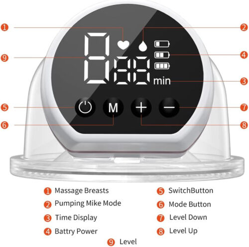 New Double Wearable Electric Suction Hands Free Breast Pump Milk Feeding 2 Piece - Picture 3 of 7