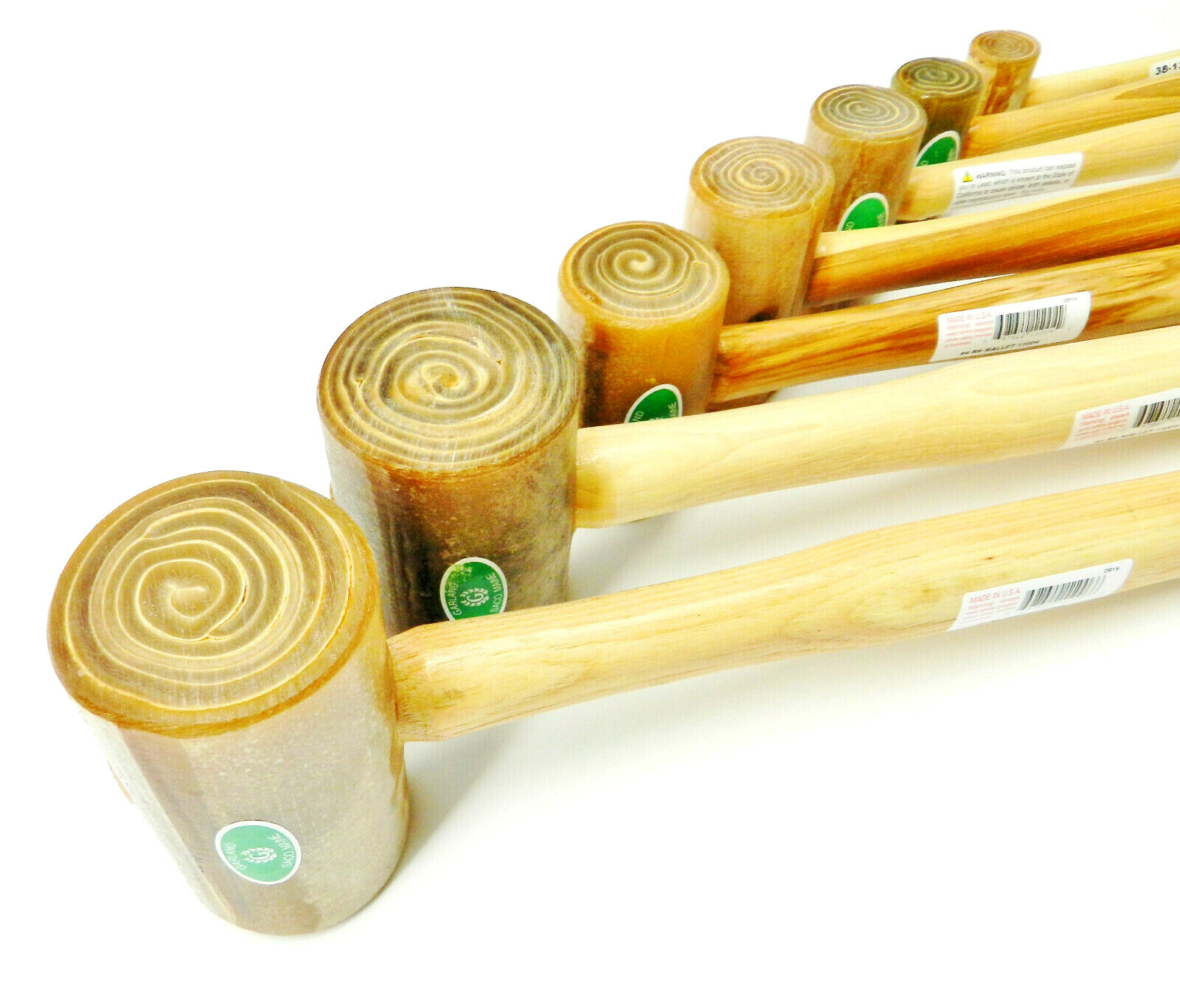 Rawhide Mallets Set by Garland USA ALL 7 Sizes Wood Metalsmith Crafts