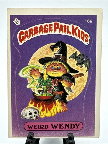 1985 Garbage Pail Kinder Aufkleber #16a Weird Wendy 1. Serie glänzend OS USA