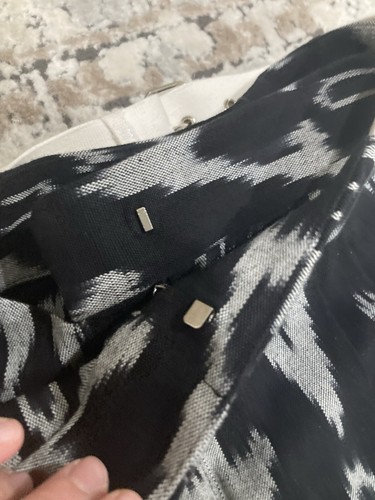 RACHEL COMEY HIGH WAIST Baggy PANTS SIZE 0 Belt Buckled In Back Black white - Picture 4 of 10