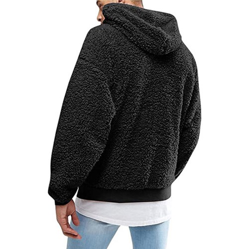 Herren Flauschiges Fleece Sweatshirt Kapuze Tops Pullover Pulli Tasche Hoodie X - Bild 11 von 18