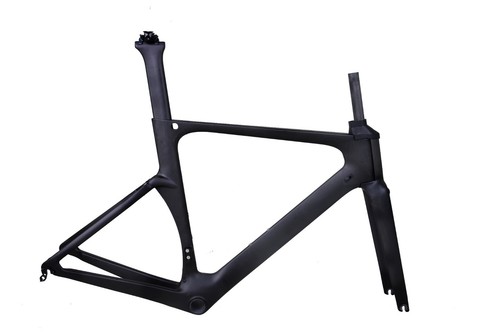 Telaio bicicletta da corsa in fibra di carbonio 54 cm set telaio bici a V freni 700C - Foto 11 di 12