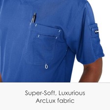 New Grey's Anatomy Unisex Scrub Blue Top Manufactured by Barco Uniforms, Sz 4XL