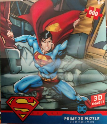 Lenticular Prime 3D 500 piece Puzzle DC Superman Strength 