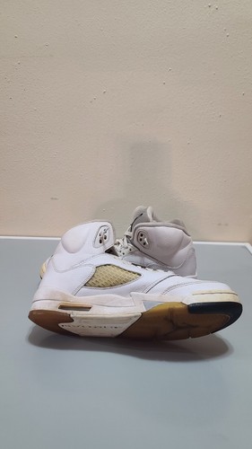 Size 6.5 (GS) - Jordan 5 Retro Mid Metallic White - Picture 6 of 7