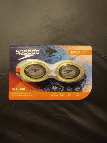 NEW Speedo Seastar Junior Age 6-14 Swim Goggles Anti Fog Latex Free Glitter - Picture 1 of 3