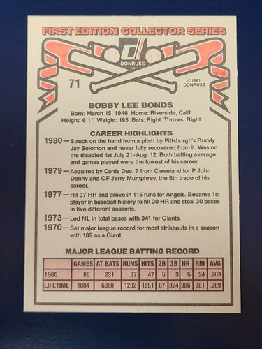 1981 Donruss Baseball Complete Your Set You Pick Choose #1-150 - Picture 143 of 303