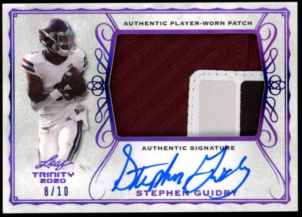2020 Leaf Trinity Stephen Guidry Purple Jumbo Patch Auto RC RPA /10 - Image 3 of 4