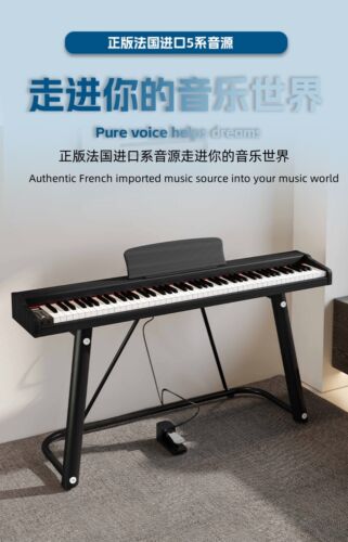 Pianoforte Elettrico Portatile 88 Tasti Tasto Ponderato Principiante 1 Padel,X Supporto 5130 Legno - Foto 6 di 10