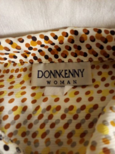 Donnkenny Womens Button Up Blouse Multicolor Polka Dots - Picture 5 of 8