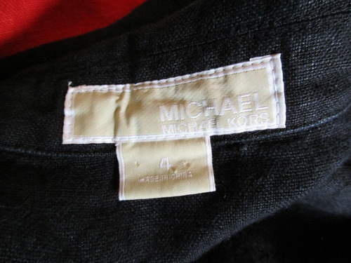 Michael Kors Wms Black Beige Orange Tie Dye Linen Jacket Blazer 4 - Picture 7 of 7
