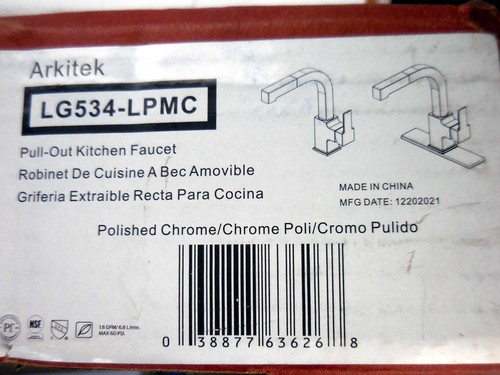 Rubinetto cucina estraibile maniglia singola Pfister Arkitek cromato LG534-LPMC #7yj - Foto 2 di 6