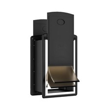 Dog Door for Exterior Wall, Metal Frame and Telescopic Tunnel Pet Door, Doubl...