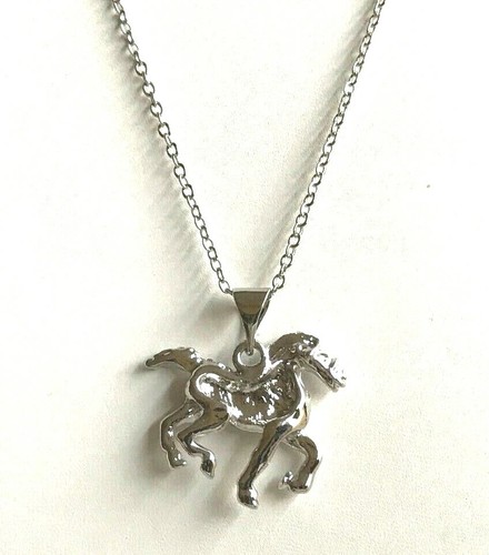 Pferd Mustang Halskette versilbert 19" Kristall Country Western Cowgirl - Bild 5 von 11