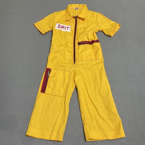Vintage 50er 60er RAR Jumpsuit ZIP-IT Saks Retro Workwear USA gelb Kinder Gr. 4T/5T? - Bild 1 von 17