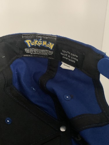 Pokemon Pikachu Youth Baseball Cap Boys Snapback Hat Blue Yellow Lightning - Imagen 6 de 8