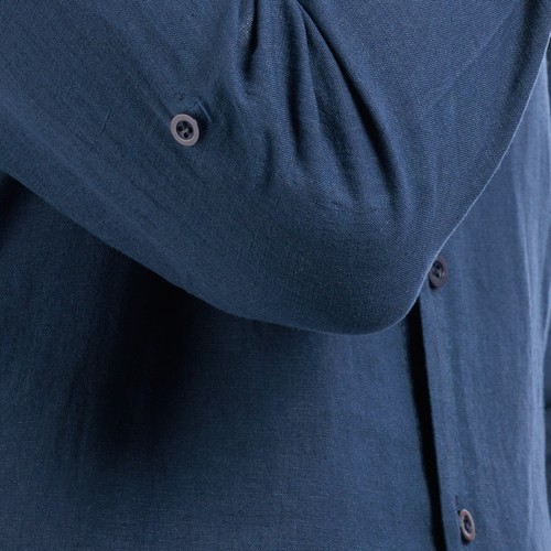 Herrenhemd 100% Rein Leinen Made IN Italy Hemden Lange Ärmel Atmungsaktiv Veque - Bild 20 von 35