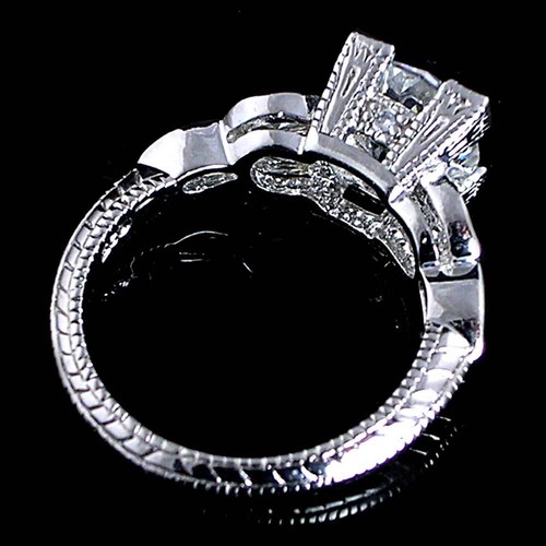#3_ANTIK STIL_BRILLANT KLAR CZ VERLOBUNGS-/COCKTAILRING GR-9_925 SILBER - Bild 4 von 8