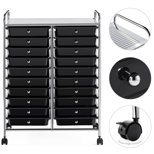 Rolling Storage Cart with 20 Drawers Scrapbook Paper Office School Organizer - Picture 14 of 23