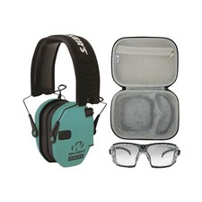 Walkers Razor Slim Electronic Hearing Protection Muff Light Teal Bundle