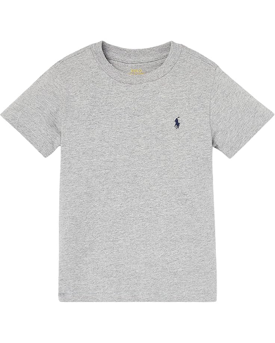 Polo Ralph Lauren GRAY Boy's Short Sleeve Embroidered Pony Jersey T-Shirt, US 6