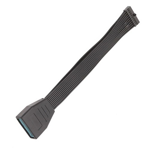 Câble Plat Noir USB 3.0 Interne 19/20 Broches En-tête Carte Mère Adaptateur - Photo 8/9