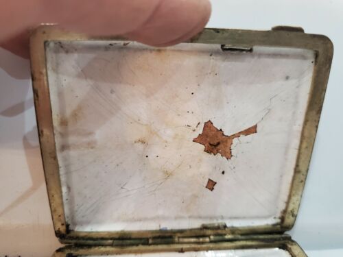 Antica custodia per sigarette smalto persiano e argento / 3 1/4 x 2 3/4" 3074.21 - Foto 6 di 9