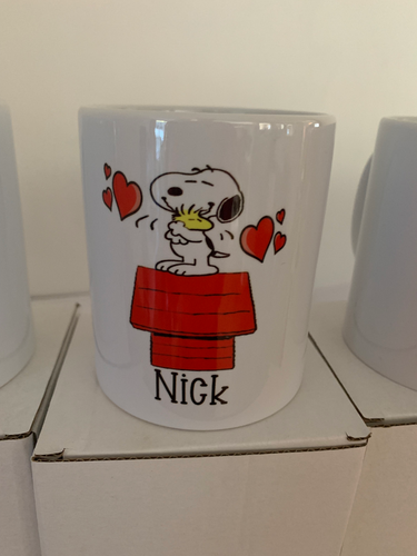 Personalised Mug Cup Boxed Boys Girls Birthday Childrens Snoopy Woodstock Gift - Picture 8 of 13