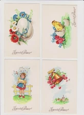serie 7 cartes  postale semi moderne joyeuses pâques neuve 
