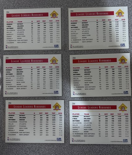 (6) 1993-94 NBA HOOPS LL RODMAN, O'NEAL, MUTOMBO CARD #284 LOT **NM-MT** - Picture 3 of 3