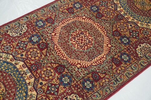 3 x 8 Fuß Rot Türkisch Mamluke Feine Qualität Handgeknüpft Medaillon Läufer Teppich - Bild 3 von 15
